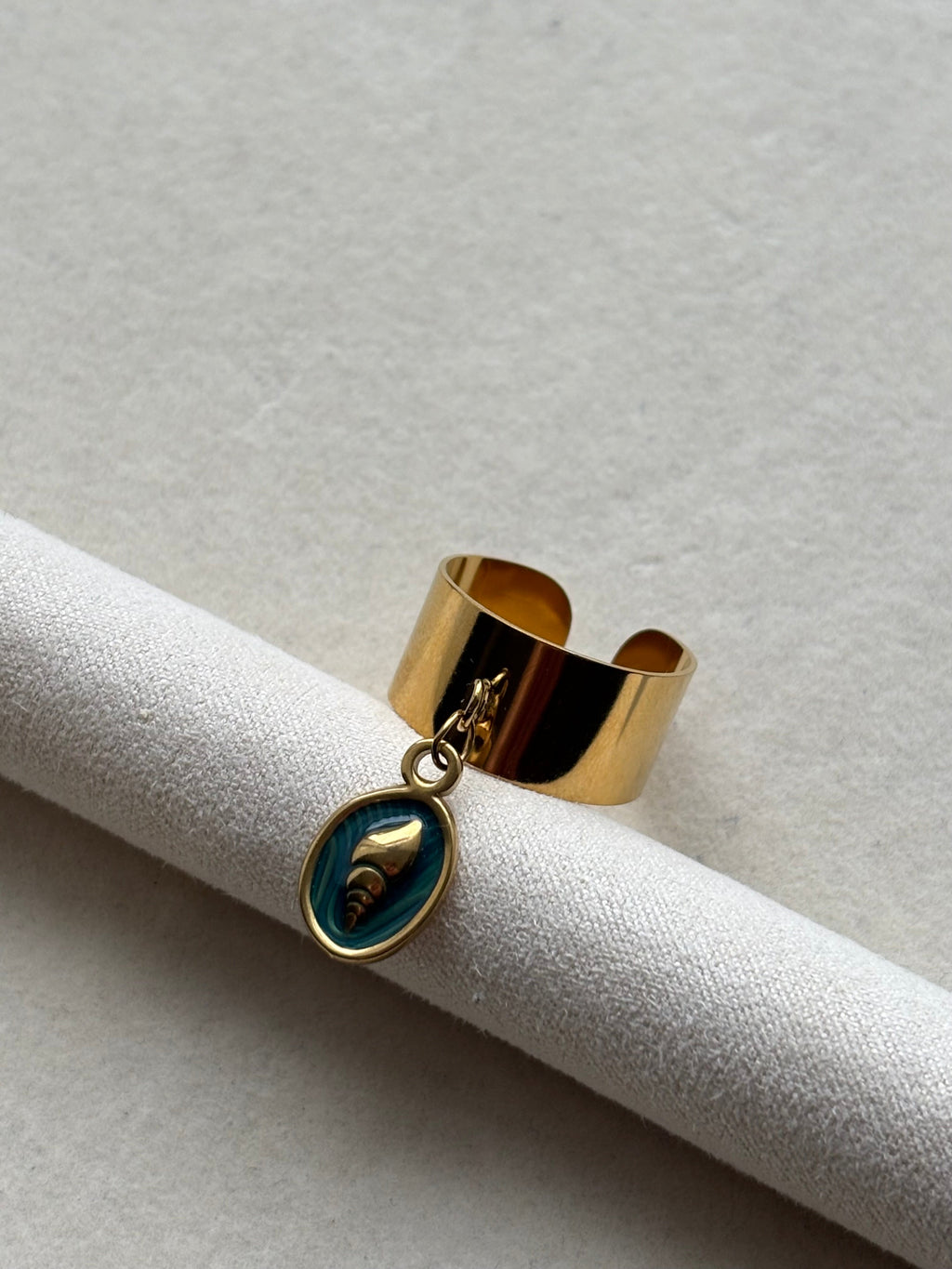 Bague doré breloque Coeur Pastel