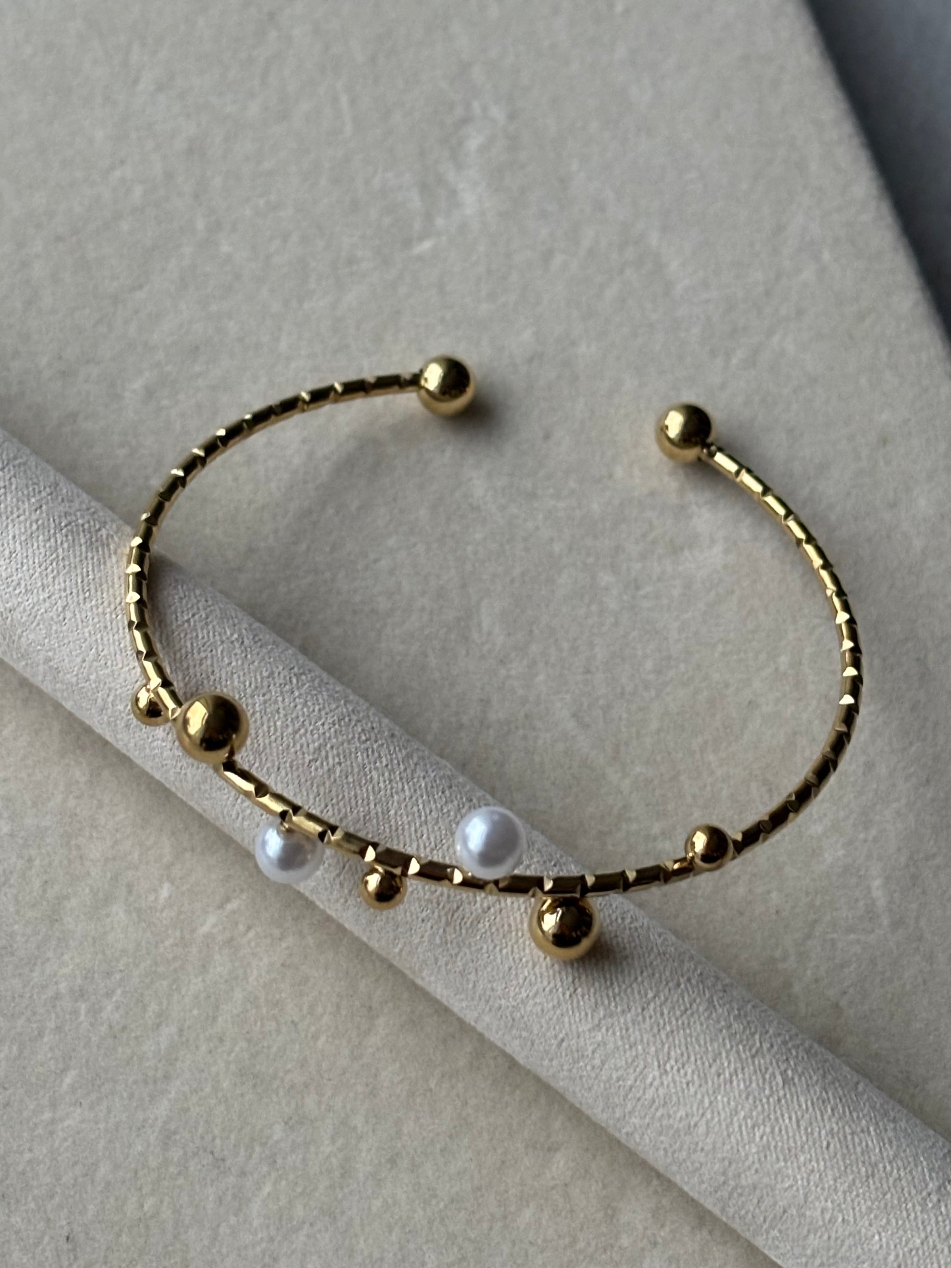 Jonc avec billes Coeur Pastel