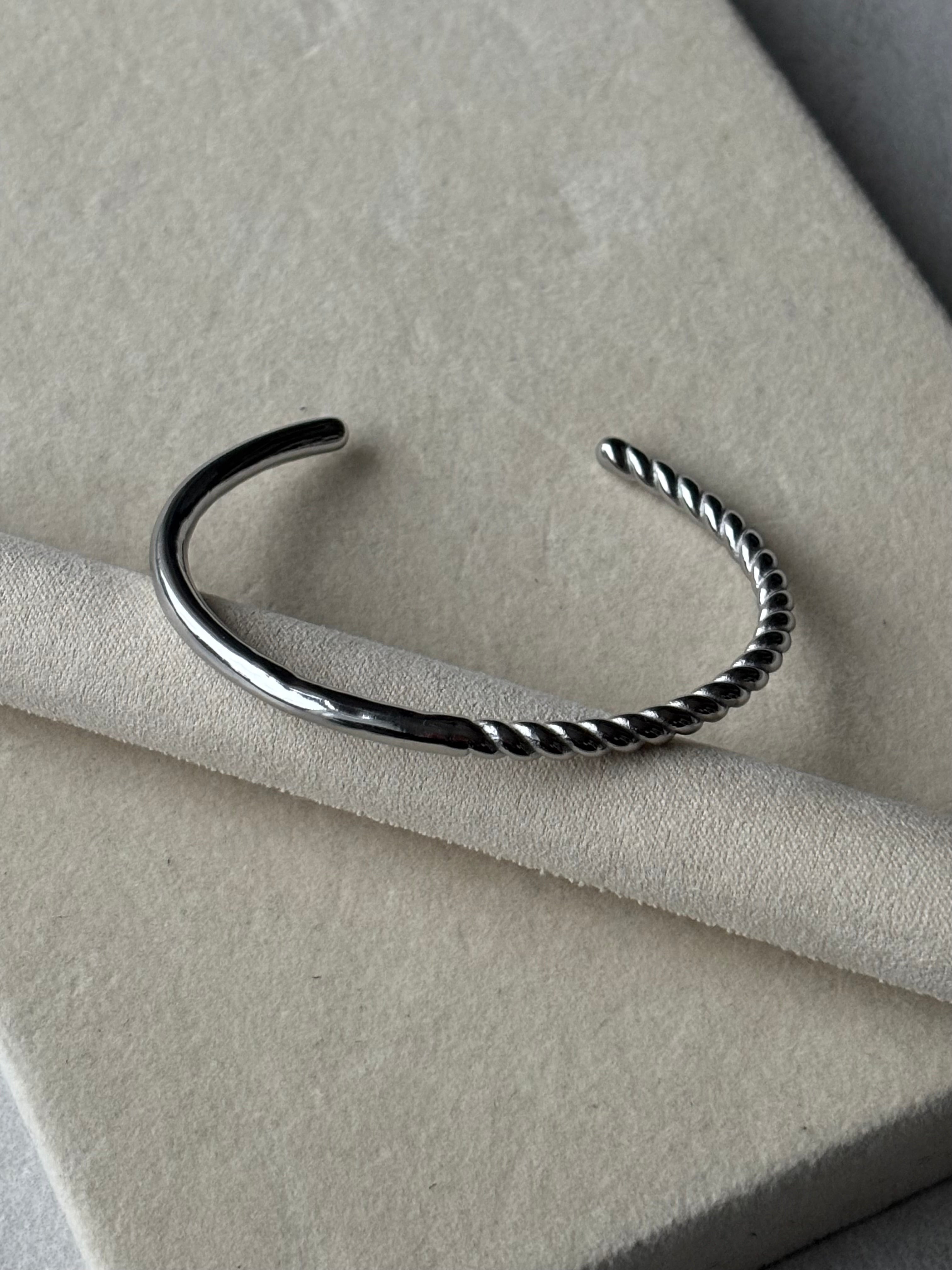 Jonc argenté Coeur Pastel