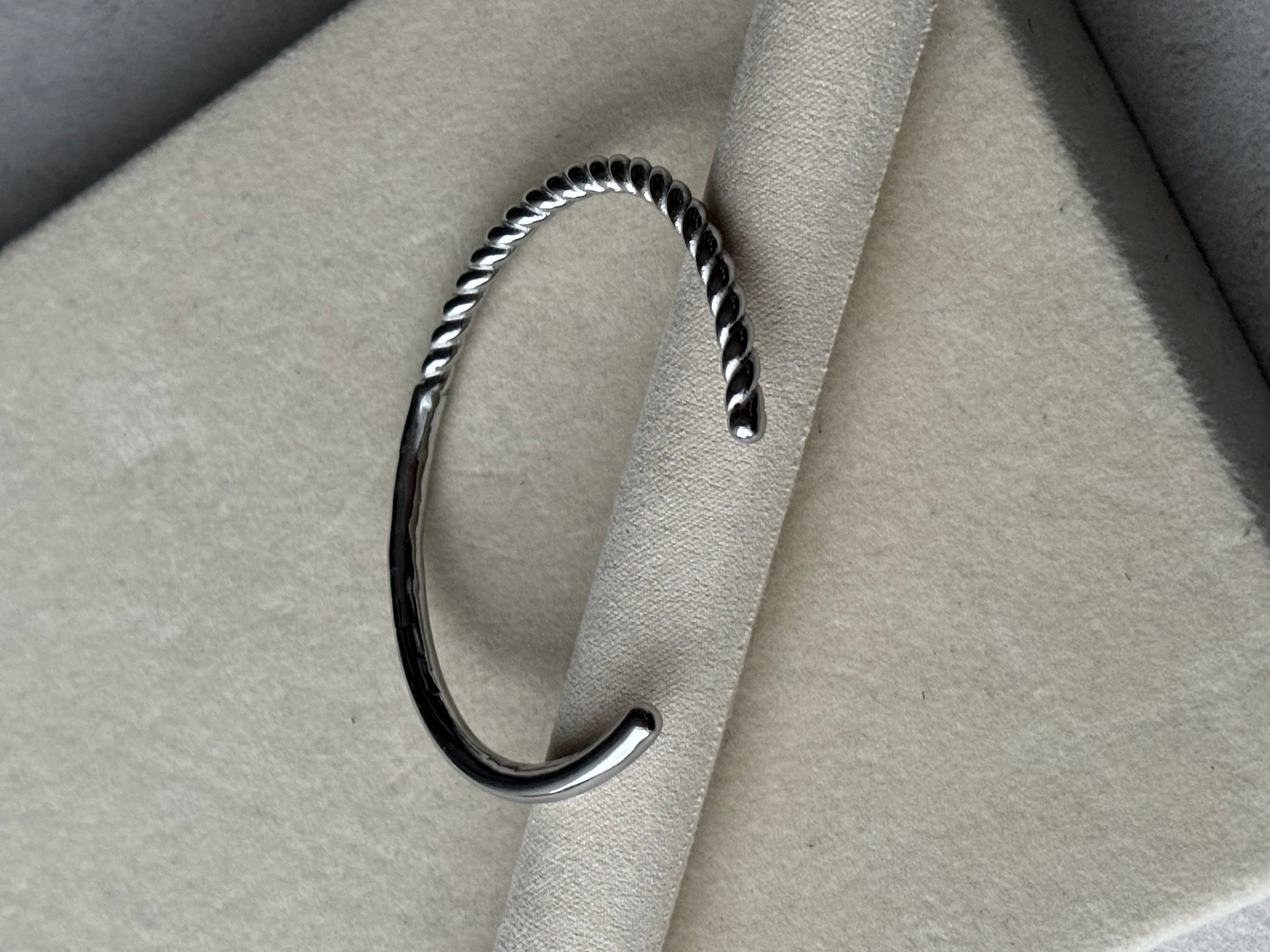 Jonc argenté Coeur Pastel