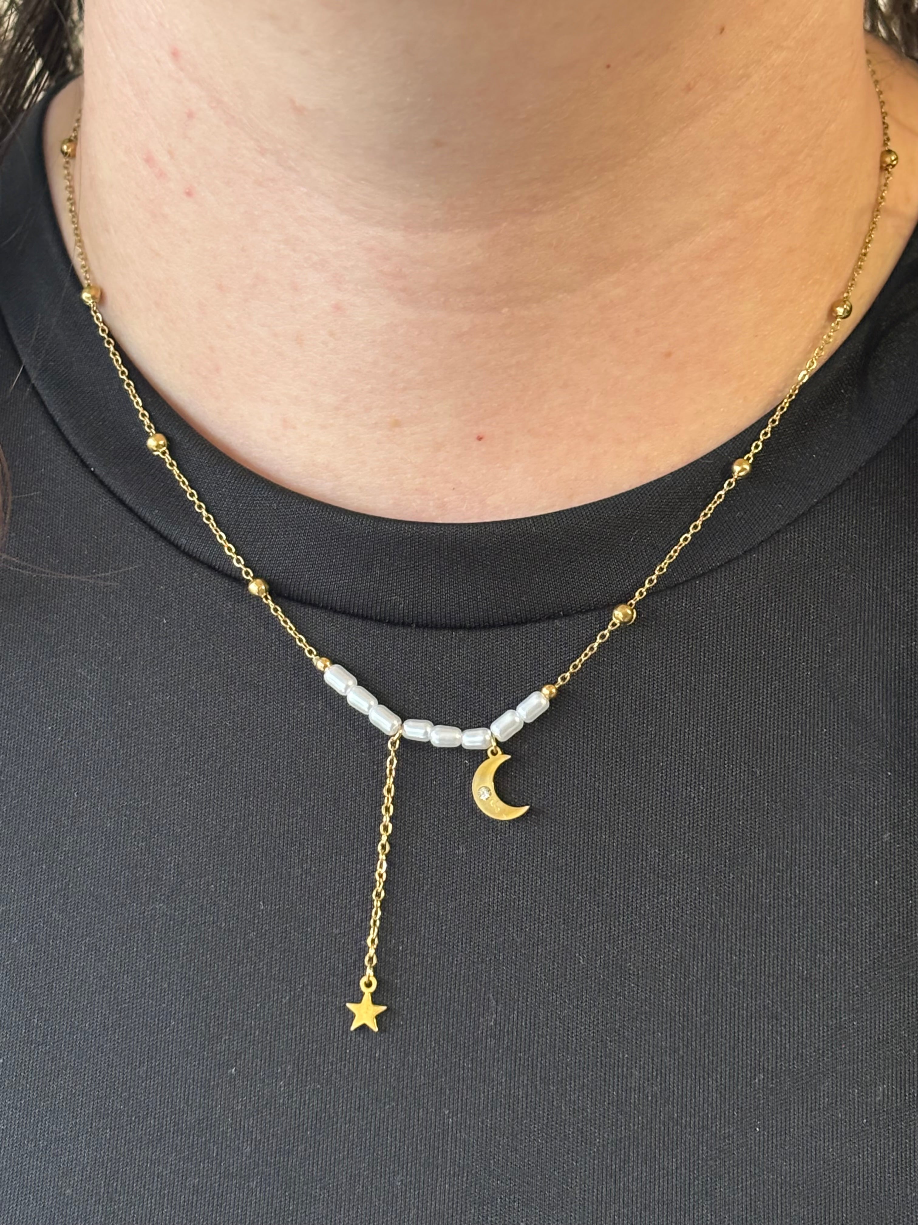 Collier fin doré Coeur Pastel