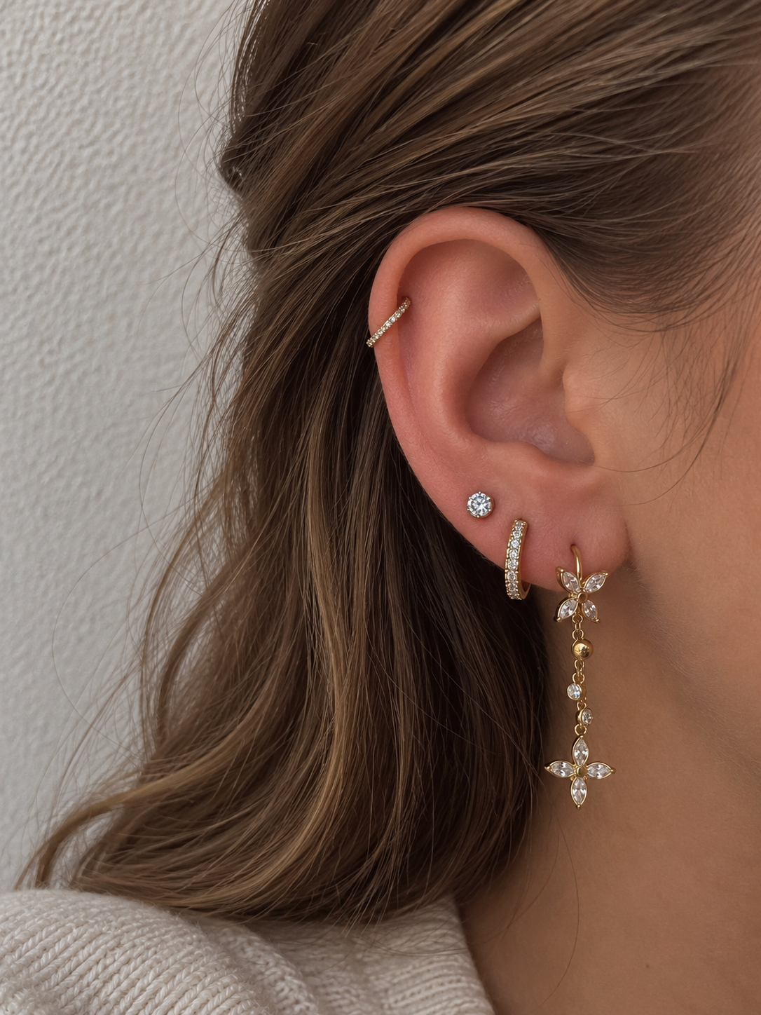 Boucles Amanda Coeur Pastel