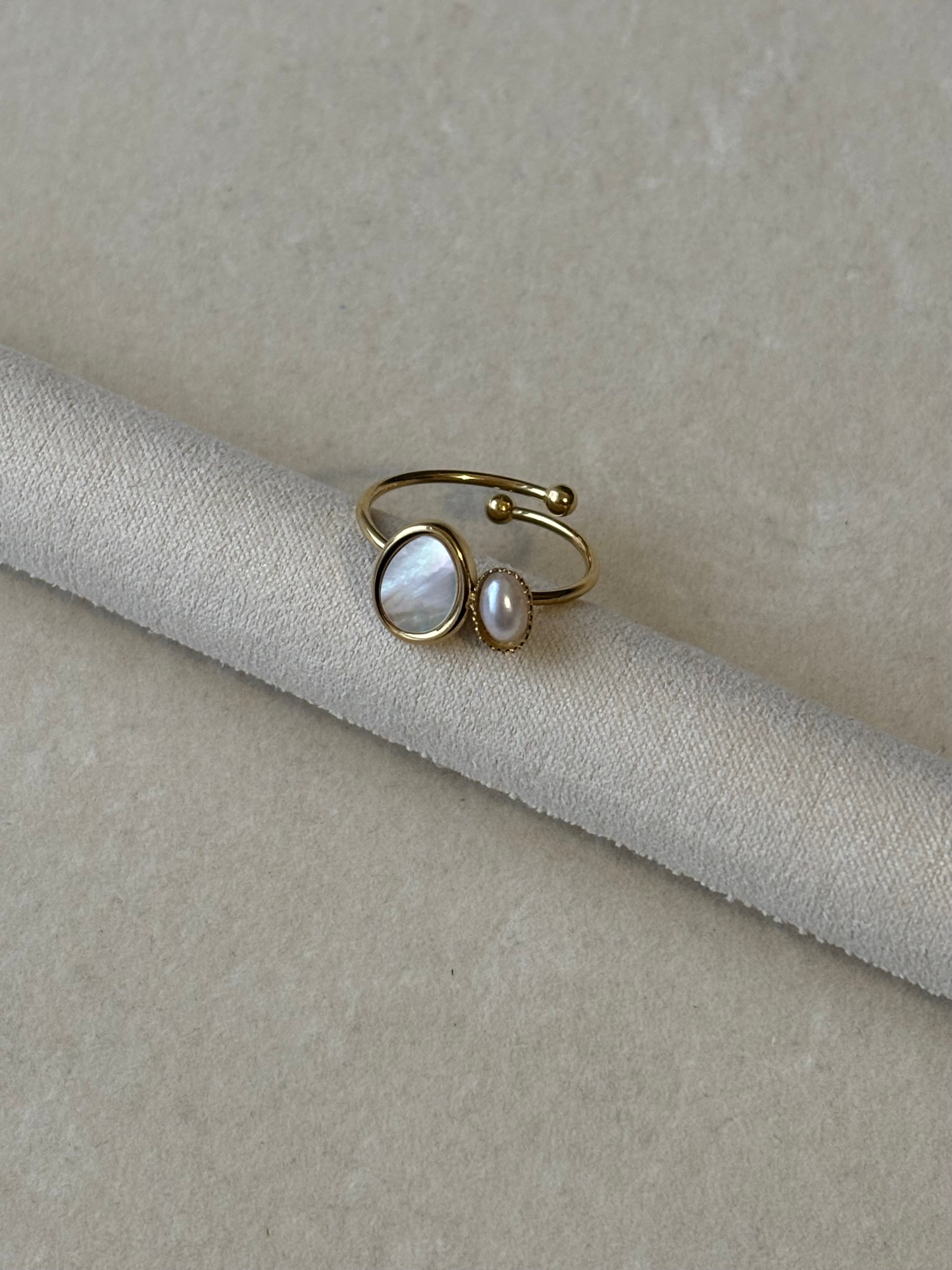 Bague dorée Coeur Pastel