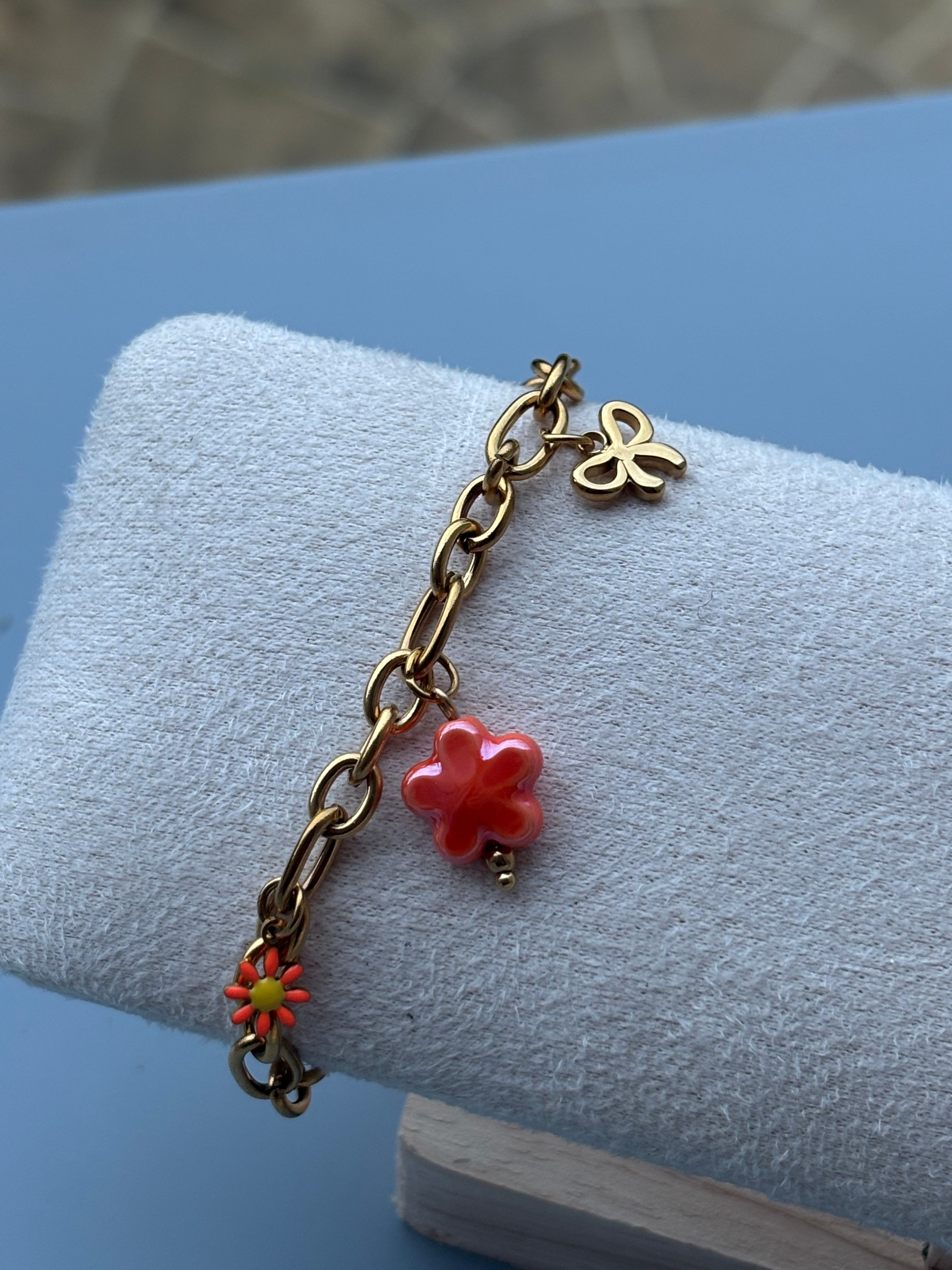 Bracelet breloques Coeur Pastel