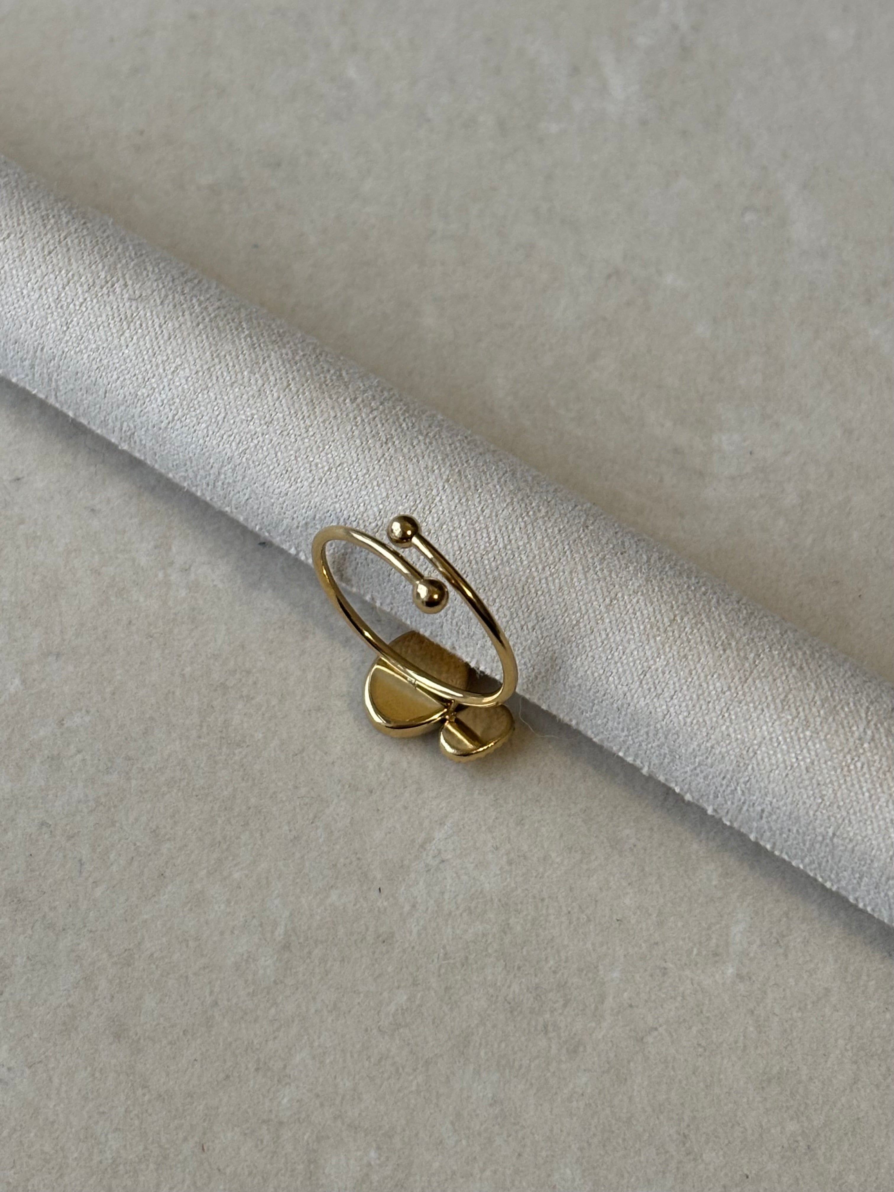 Bague dorée Coeur Pastel