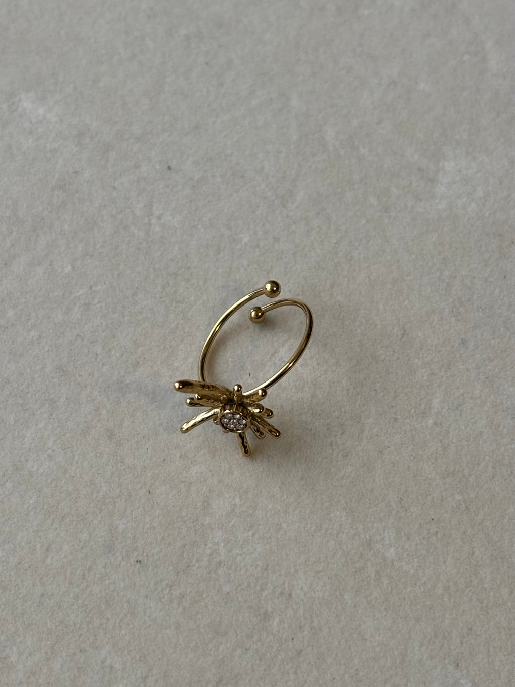 Bague dorée soleil Coeur Pastel