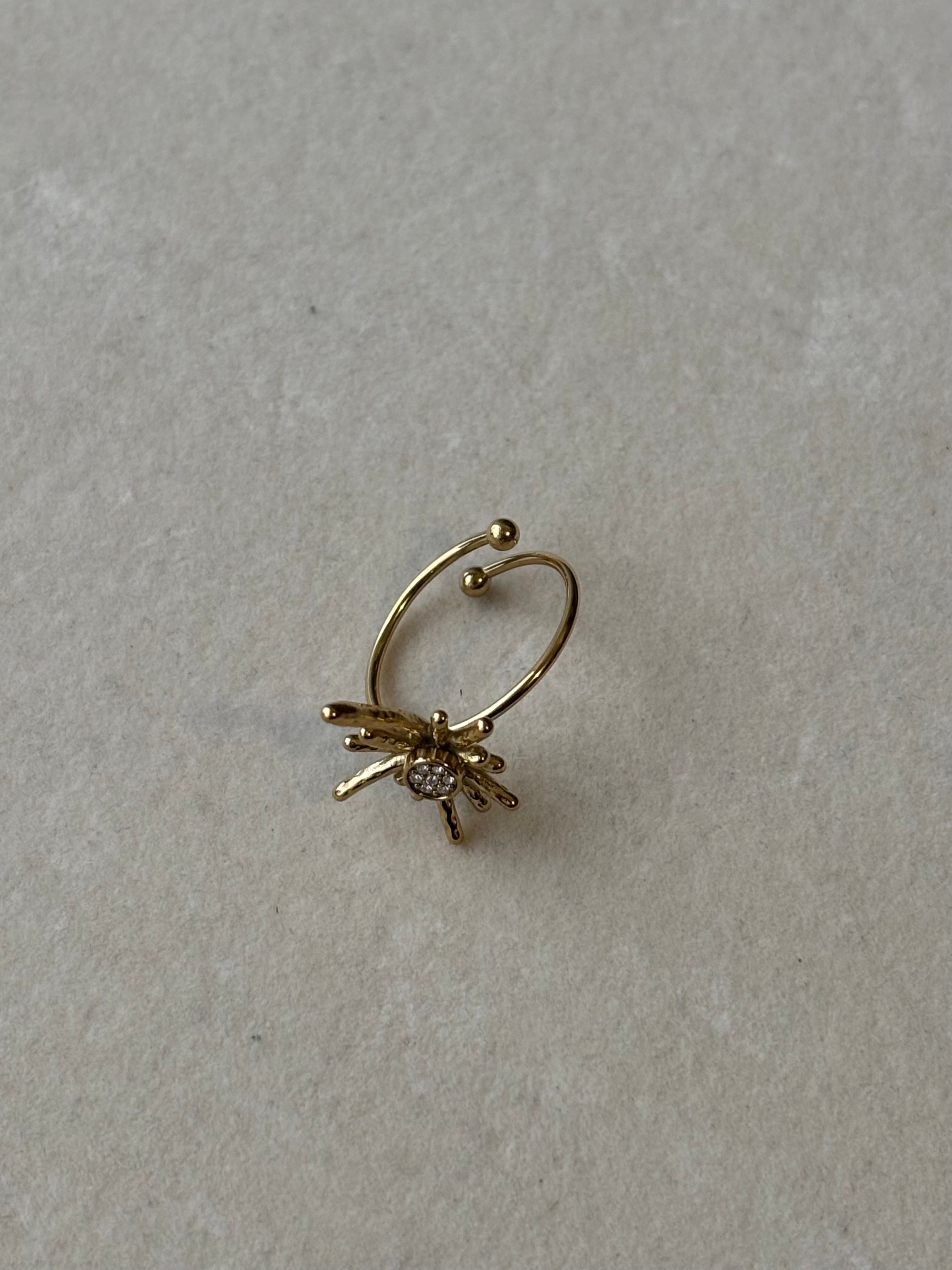 Bague dorée soleil Coeur Pastel