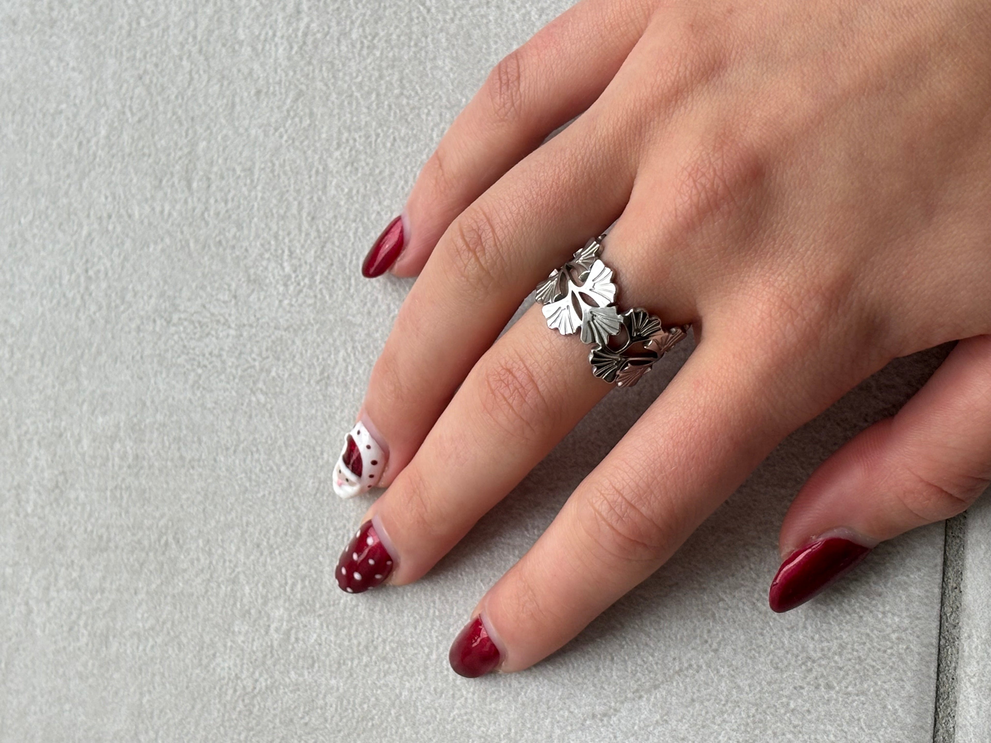 Bague argentée Coeur Pastel