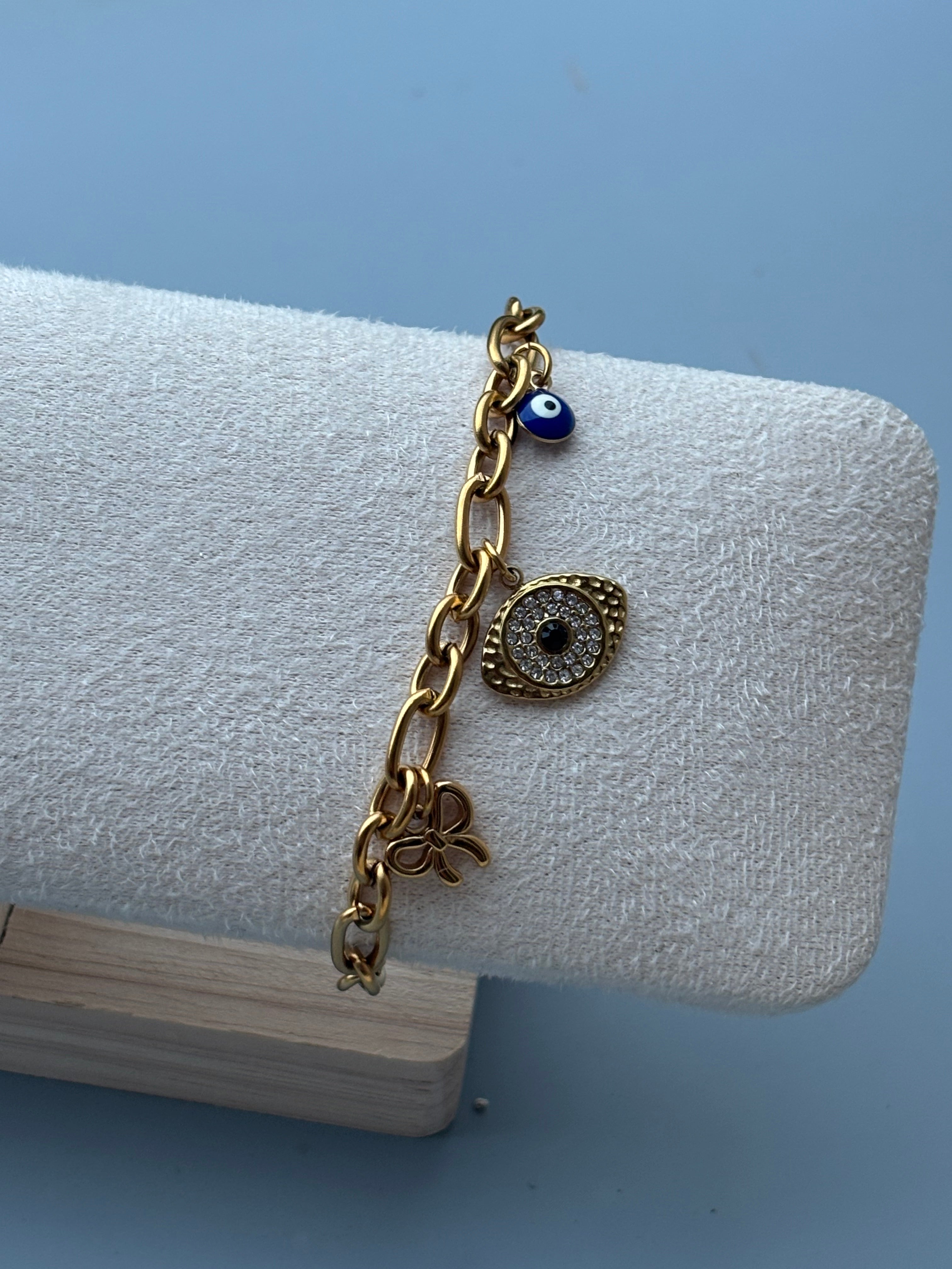 Bracelet breloques Coeur Pastel