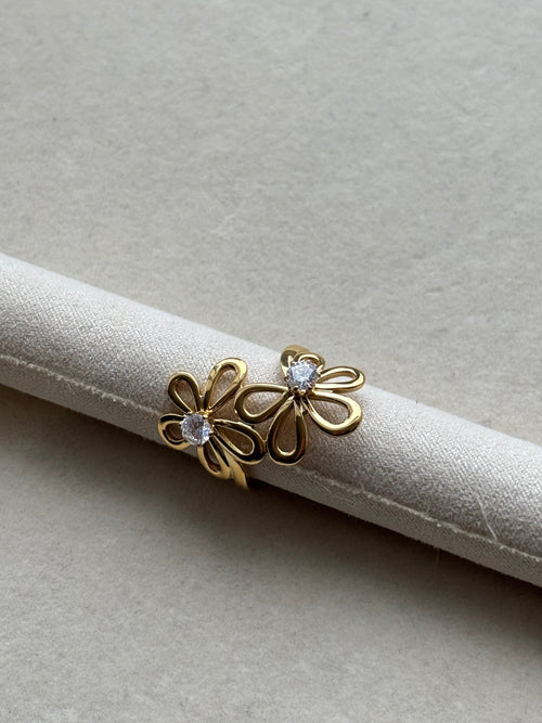 Bague à fleurs Coeur Pastel