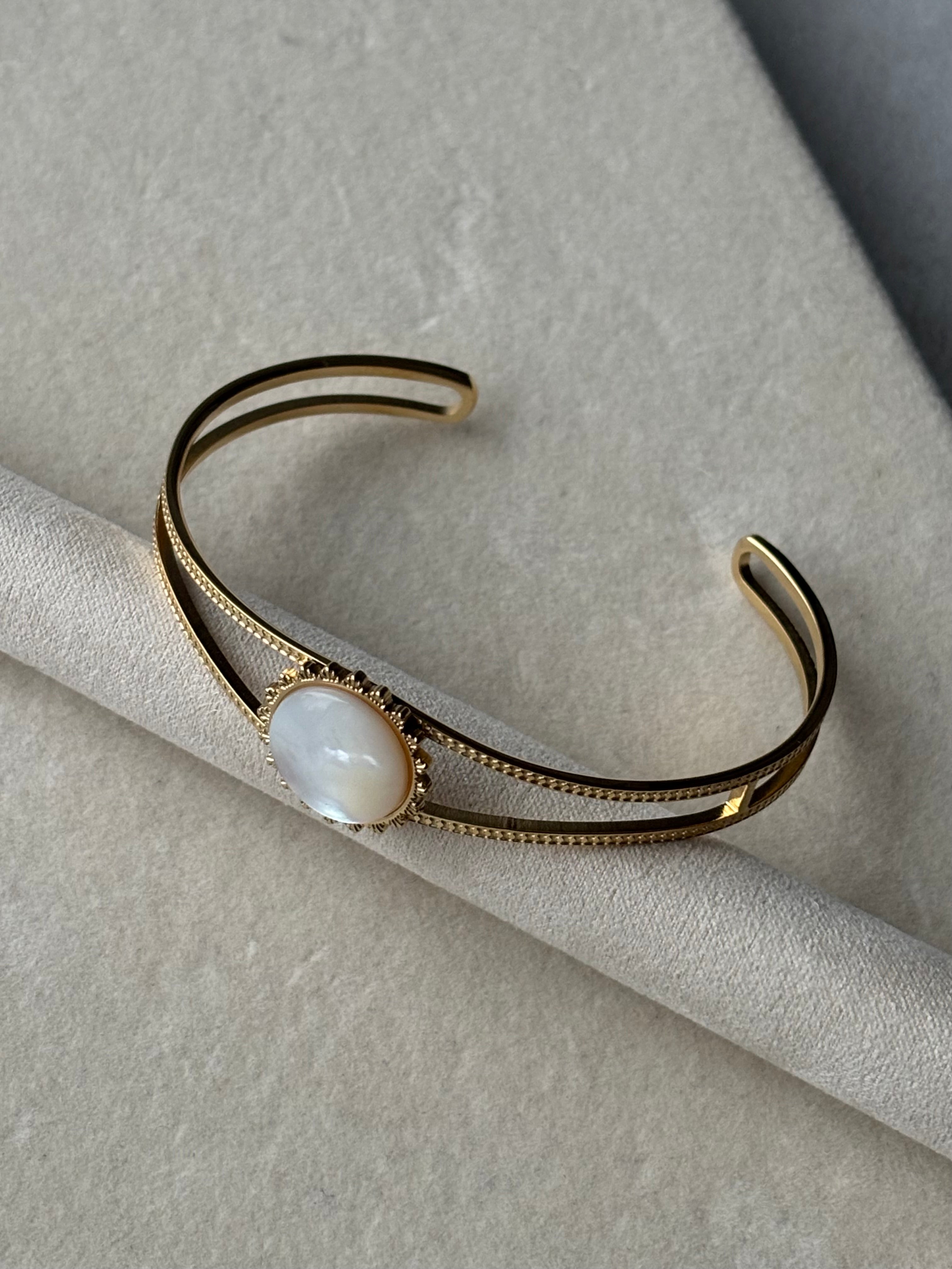 Jonc avec Pierre Coeur Pastel