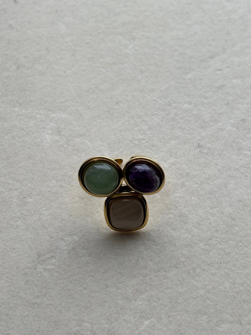 Bague ornée de pierres Coeur Pastel