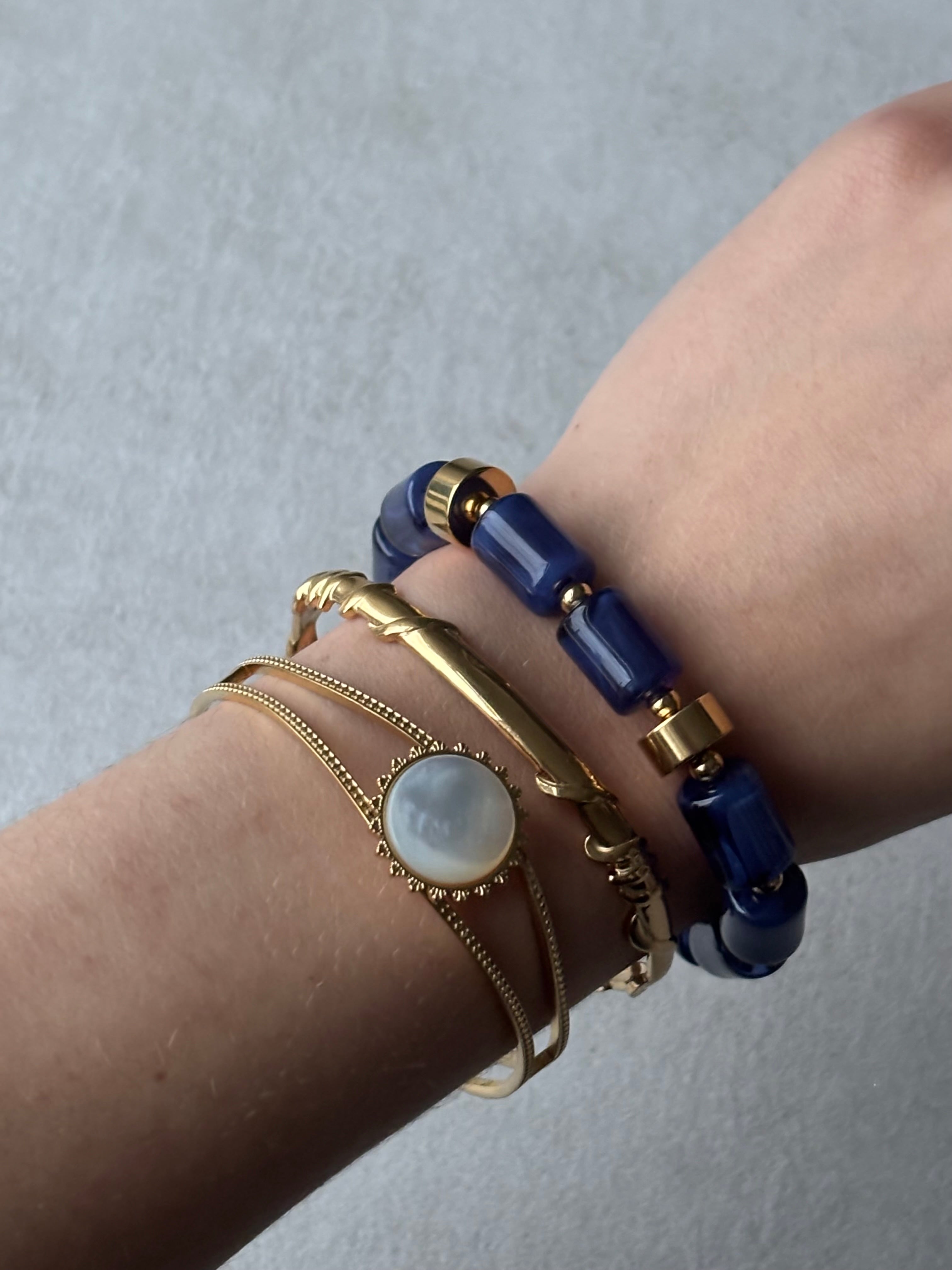 Jonc avec Pierre Coeur Pastel