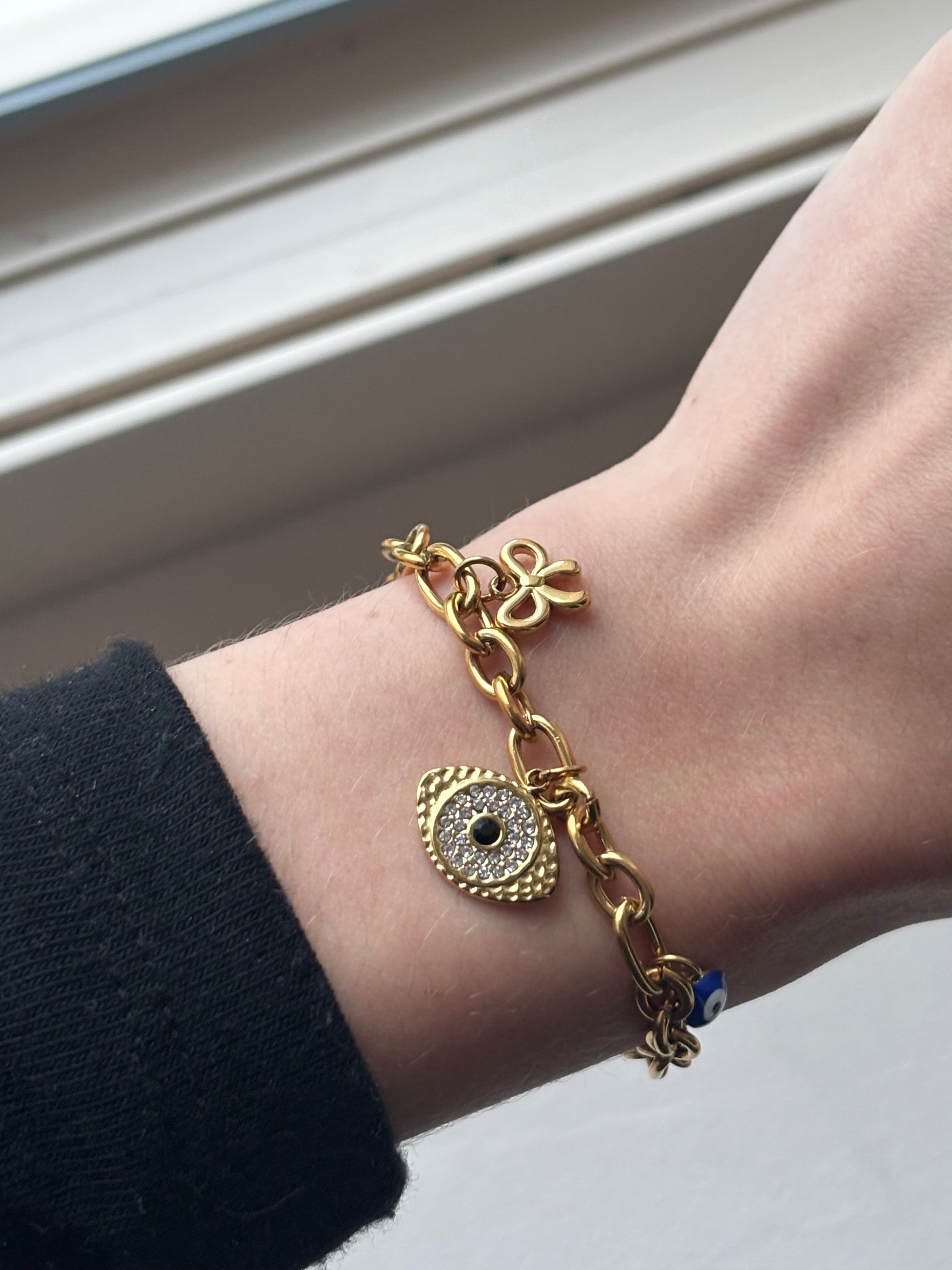 Bracelet breloques Coeur Pastel