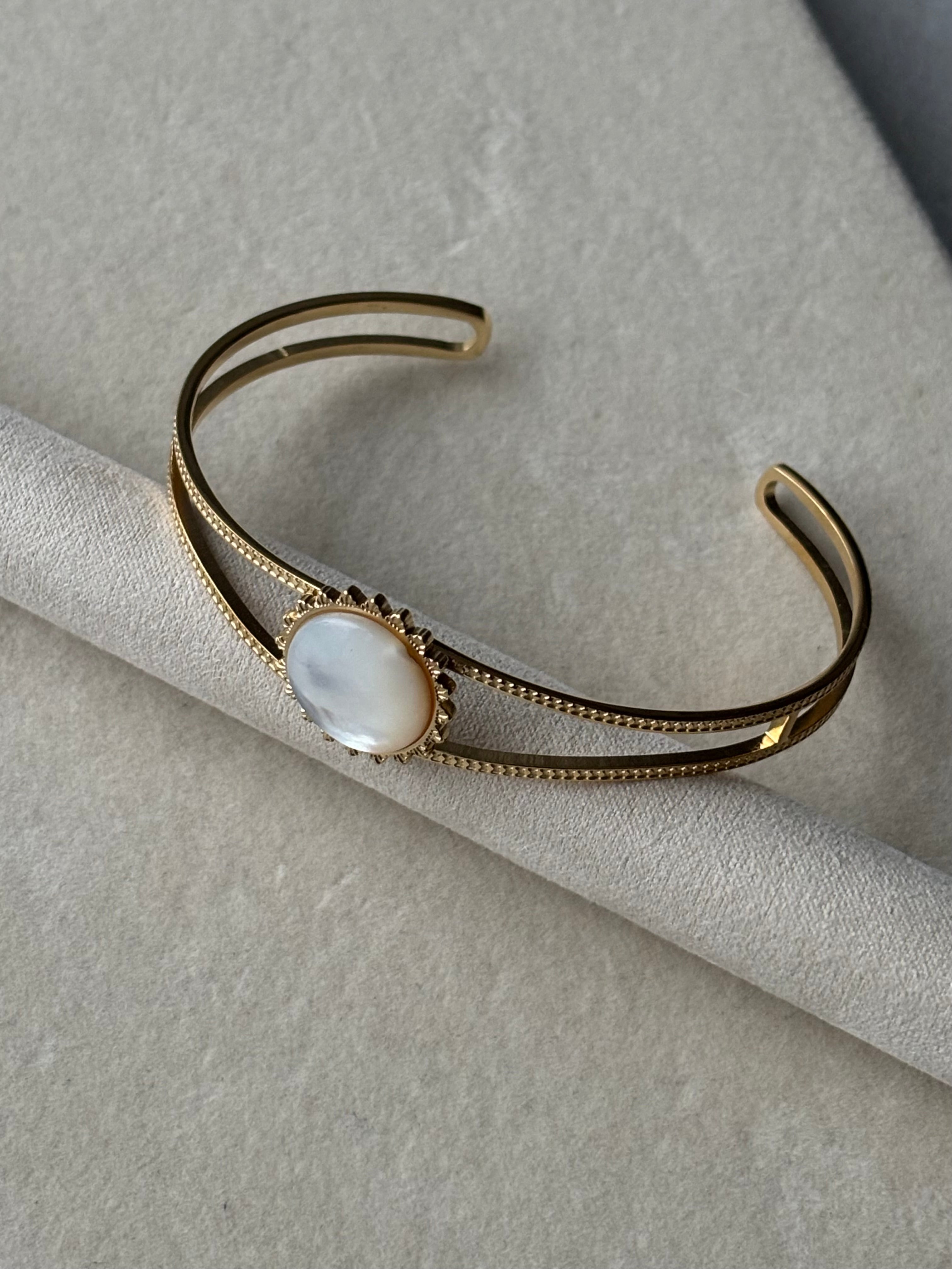 Jonc avec Pierre Coeur Pastel