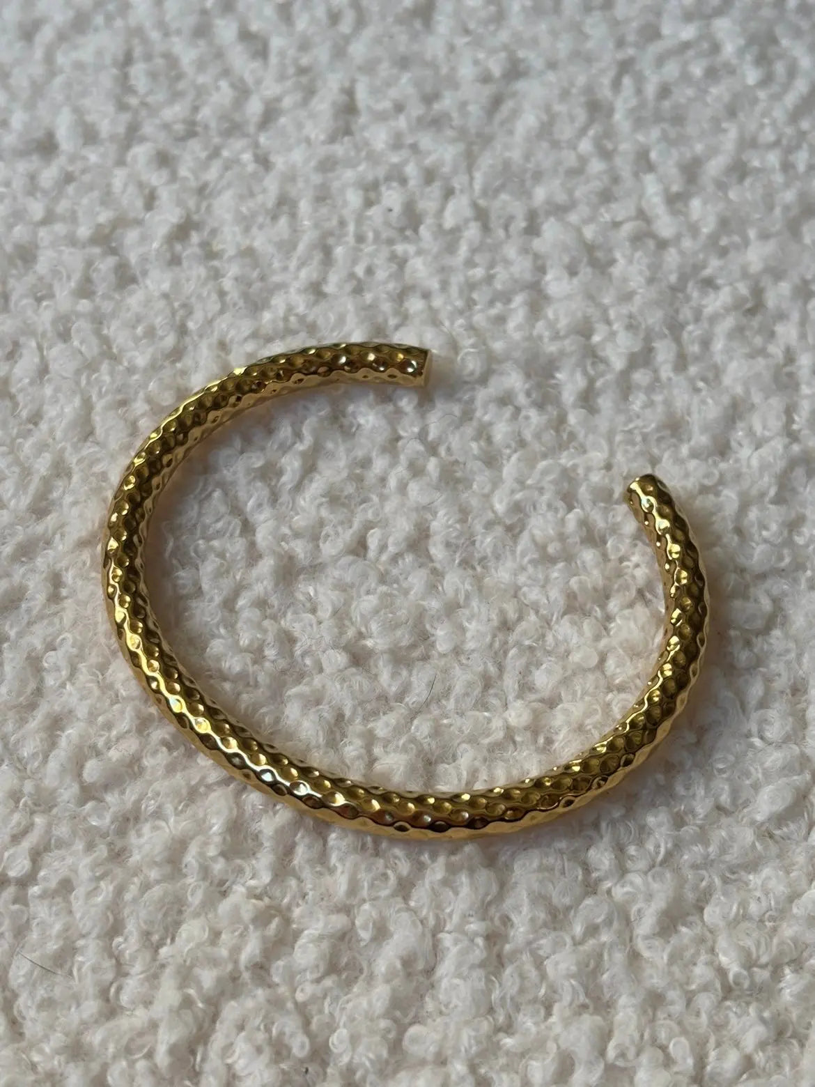 Jonc doré et texturé Coeur Pastel