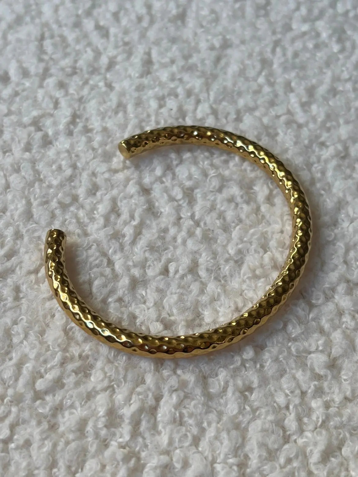 Jonc doré et texturé Coeur Pastel