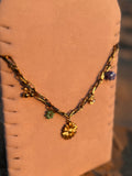 Collier breloques Coeur Pastel