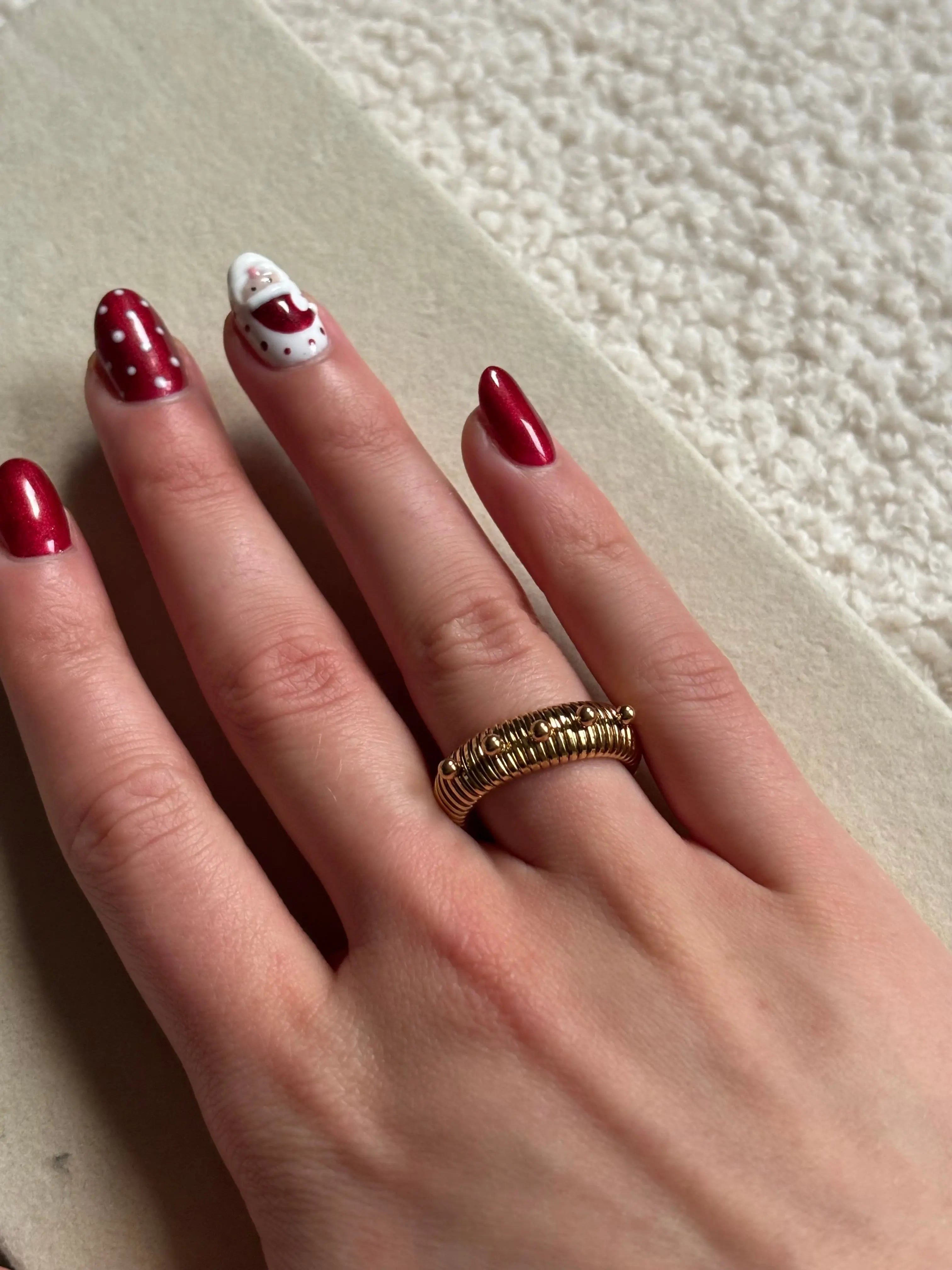 Bague avec petites billes Coeur Pastel