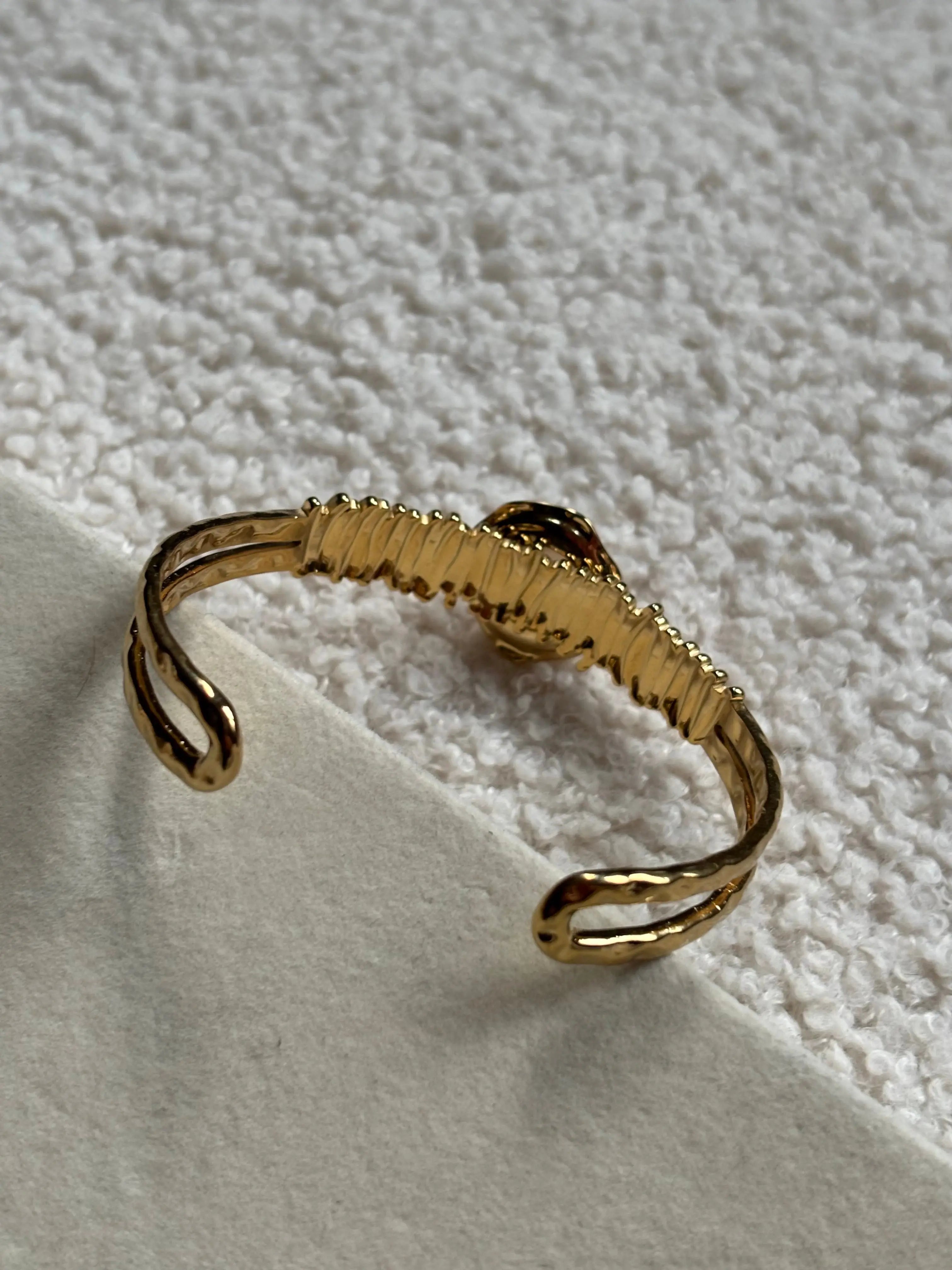 Bracelet jonc avec pierre Coeur Pastel