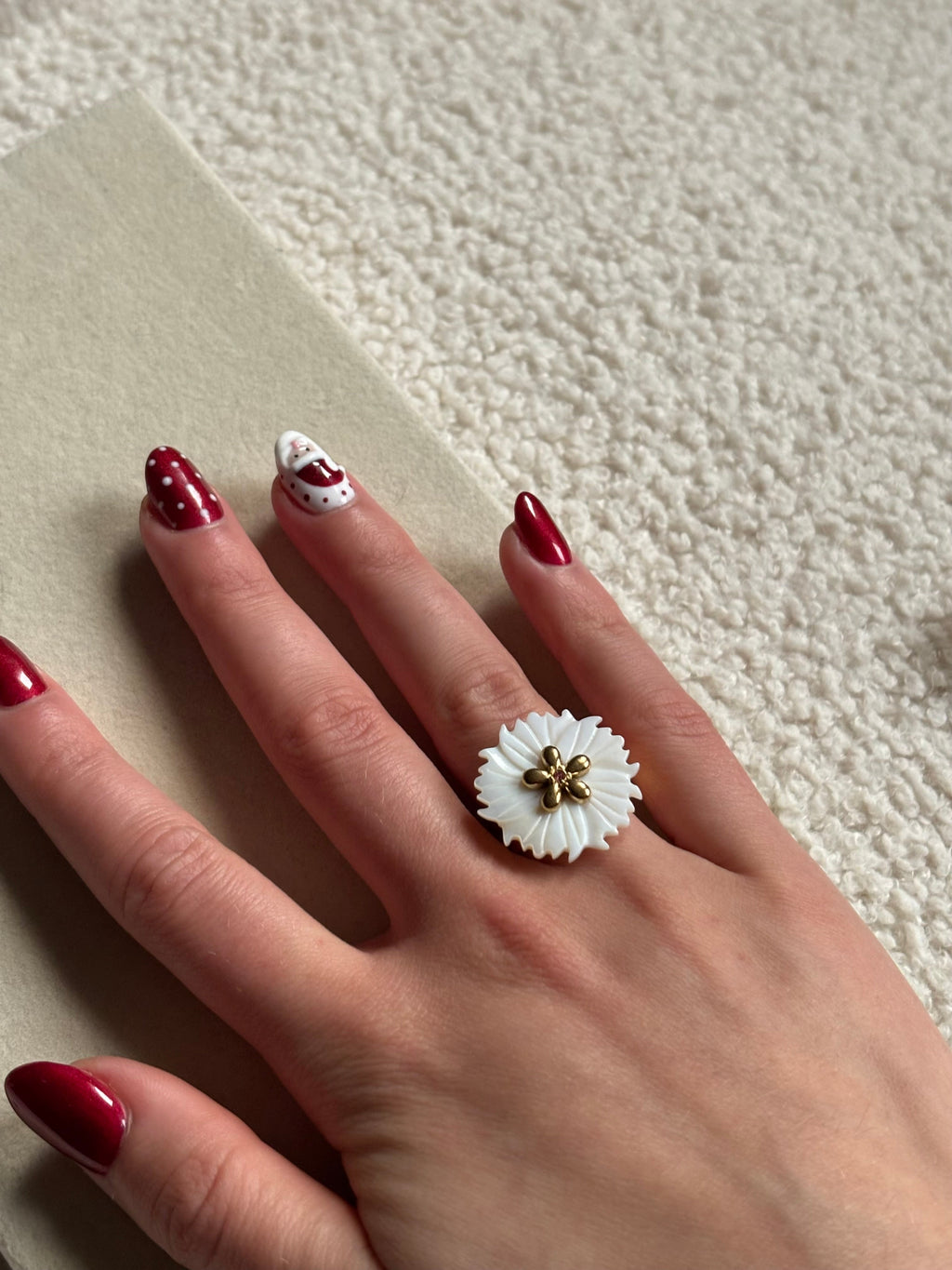 Bague marguerite Coeur Pastel