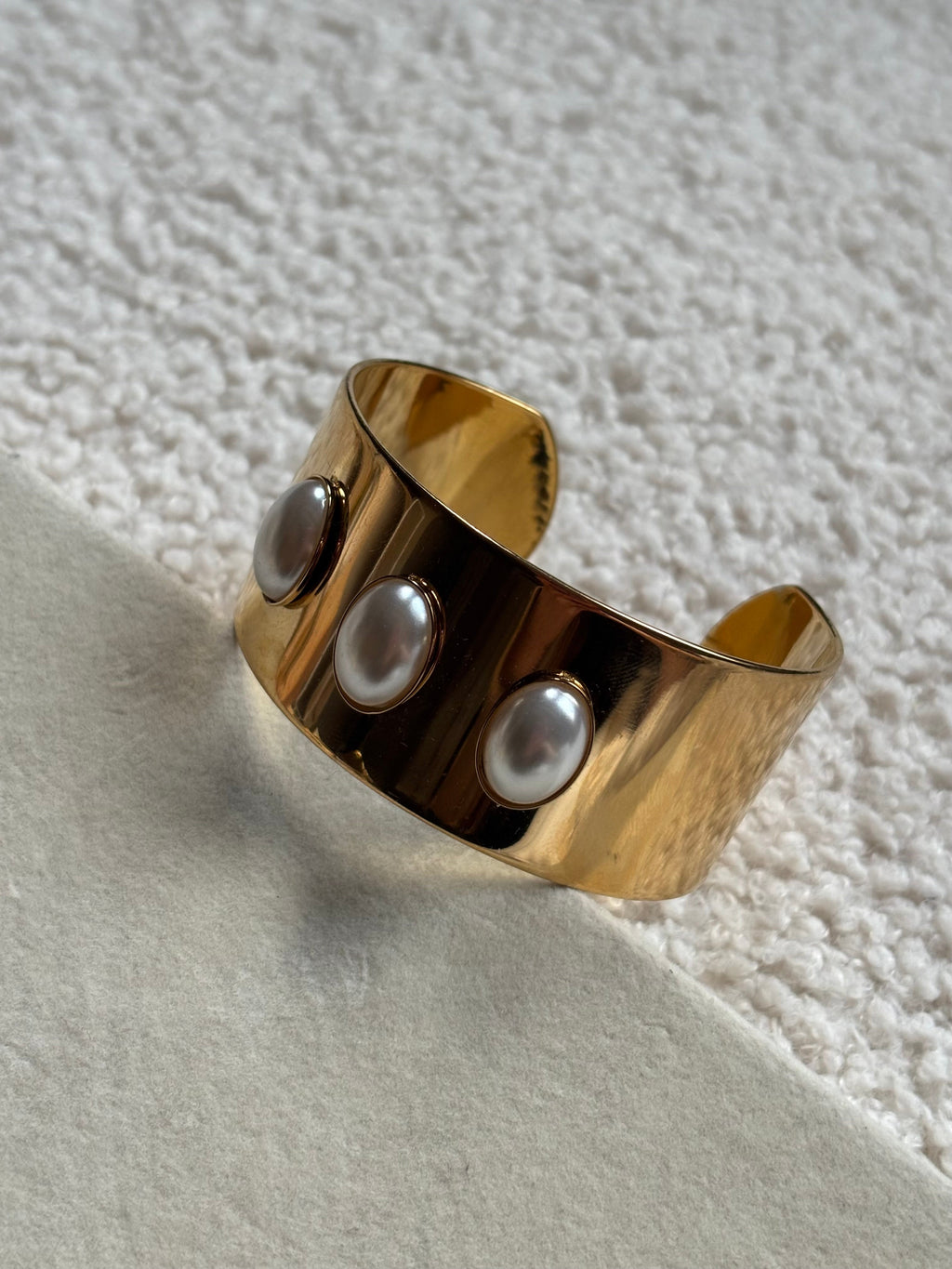 Gros jonc doré Coeur Pastel