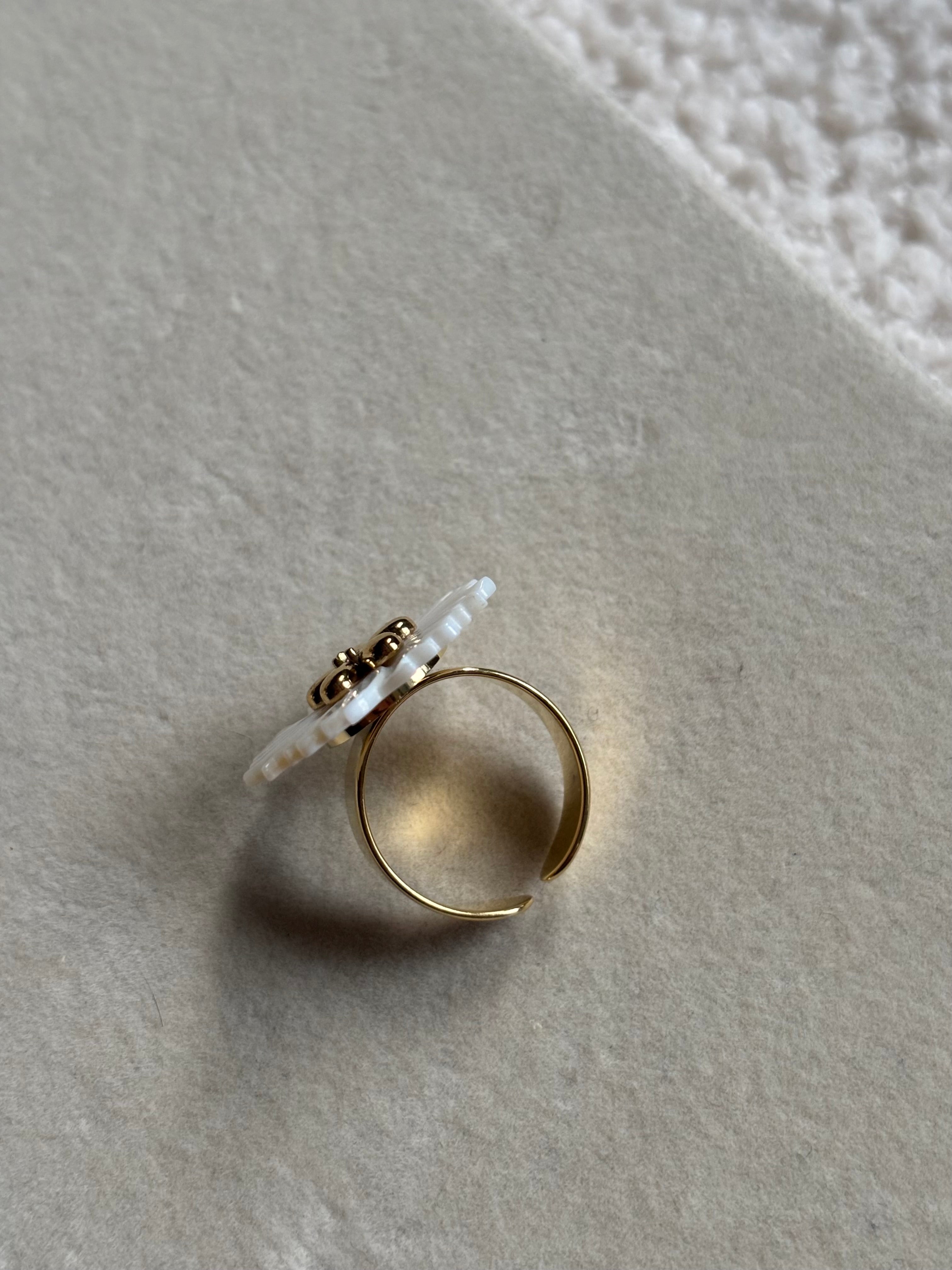 Bague marguerite Coeur Pastel