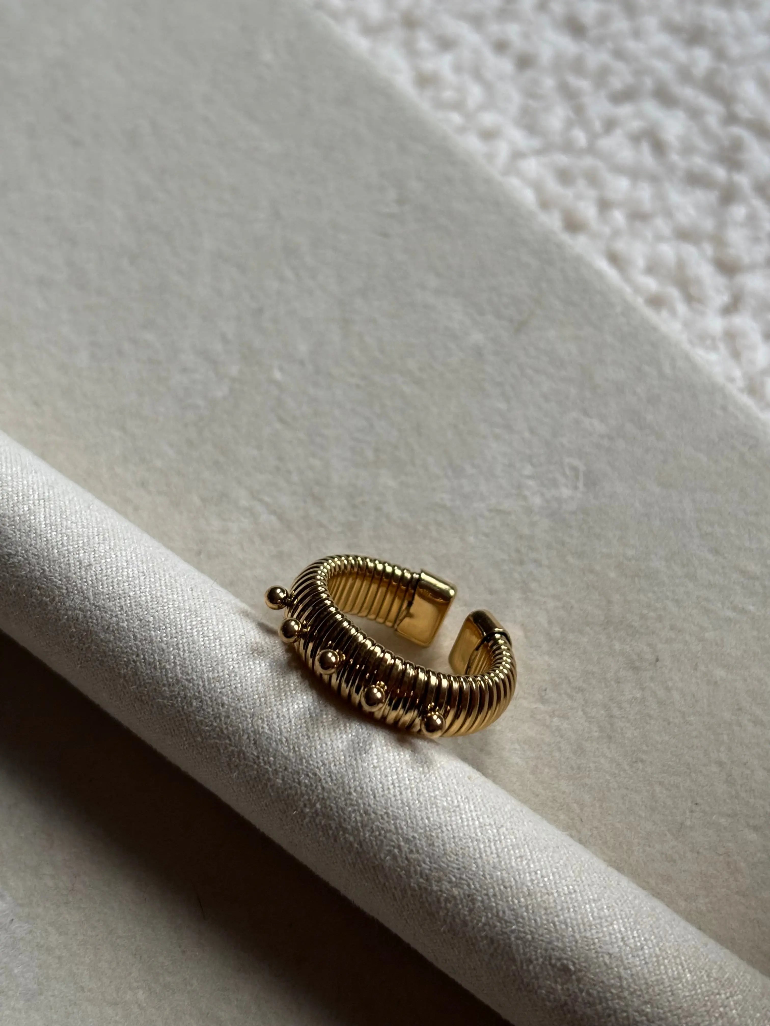 Bague avec petites billes Coeur Pastel