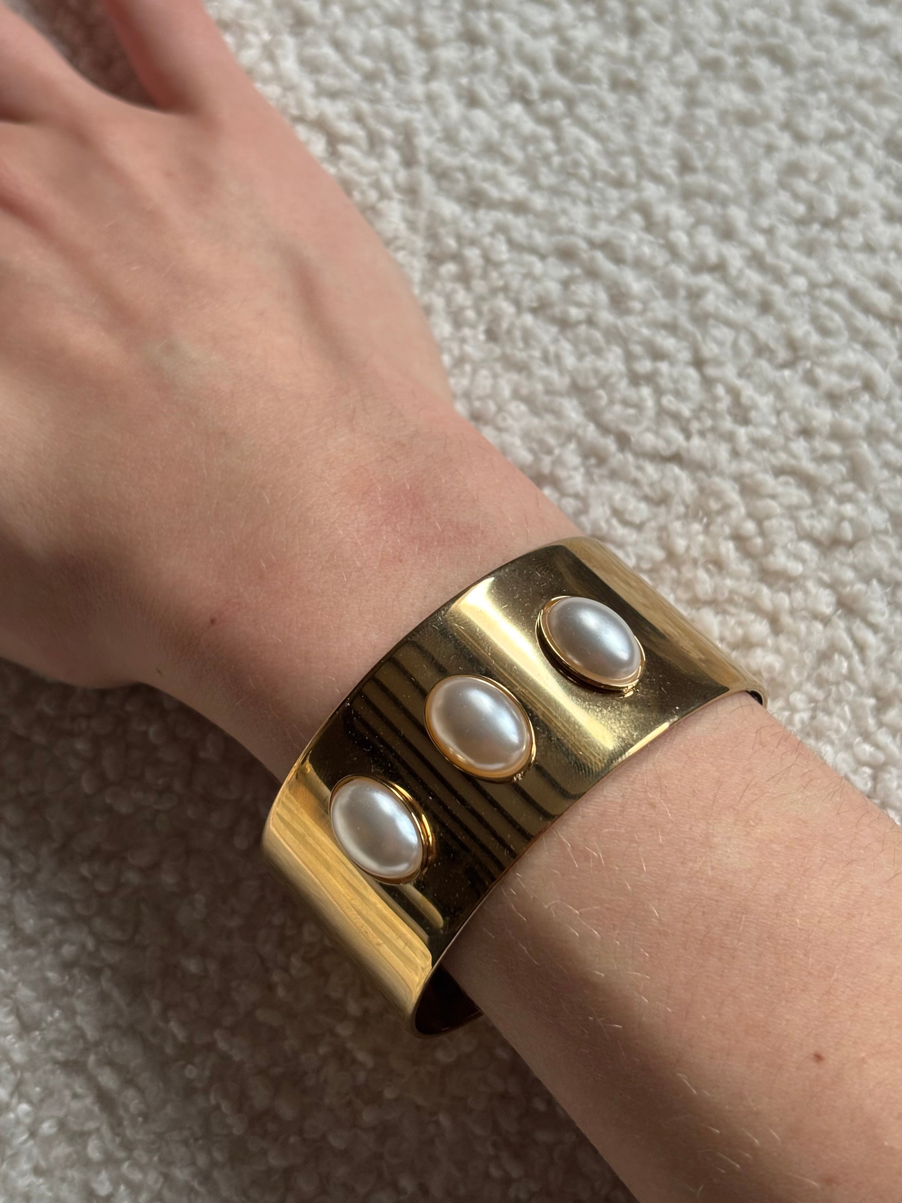 Gros jonc doré Coeur Pastel