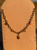 Collier breloques Coeur Pastel