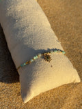Bracelet fin avec pierres Coeur Pastel