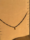 Collier fin avec perles Coeur Pastel
